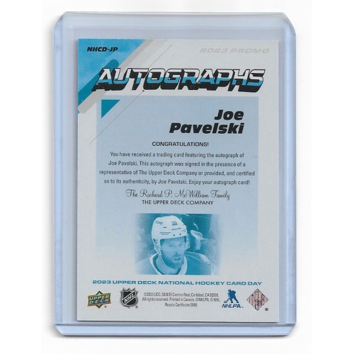2022-23 UD National Hockey Card Day Autographs # NHCD-JP Joe Pavelski