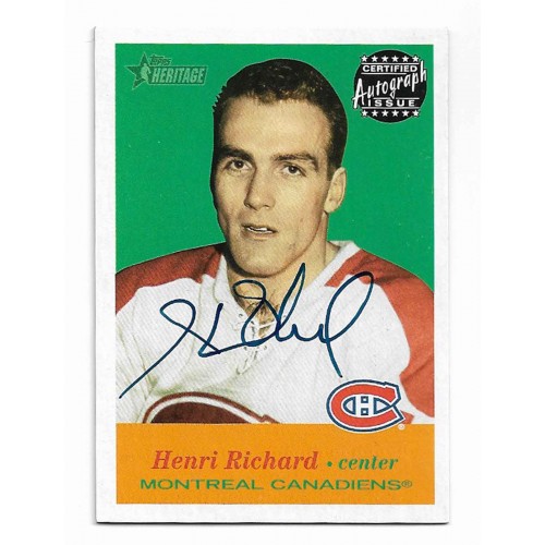 2001-02 Topps Heritage Autographs # A-HR Henri Richard