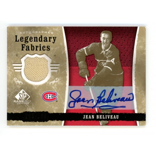 2006-0 SP Game Used Legendary Fabrics Autographs # LF-JB Jean Beliveau /100