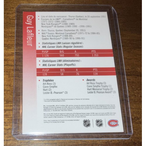 2016 Poste Canada Guy Lafleur Timbre Autographié