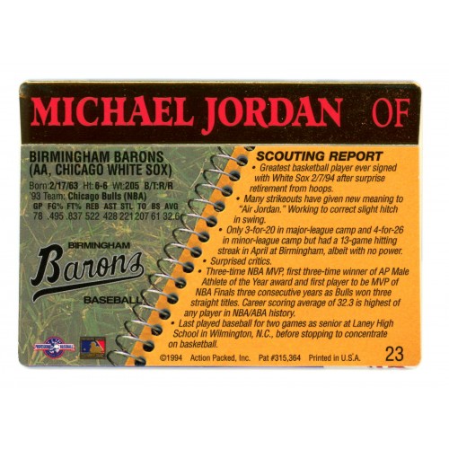 1994 Action Packed  # 23 Michael Jordan