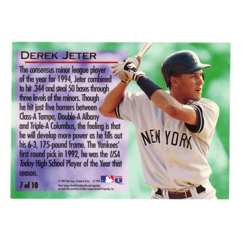 1995 Fleer Ultra Golden Prospects # 7 Derek Jeter