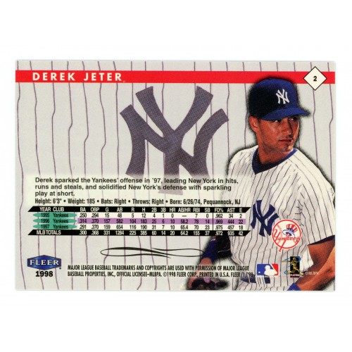 1998 Fleer Tradition # 2 Derek Jeter