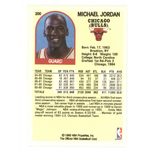 1989-90 Hoops # 200 Michael Jordan