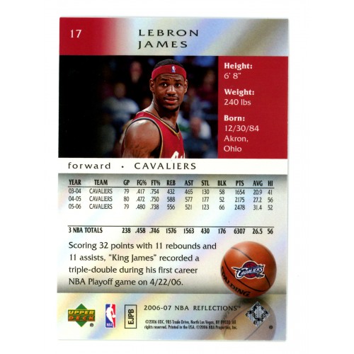2006-07 UD Reflections # 17 LeBron James