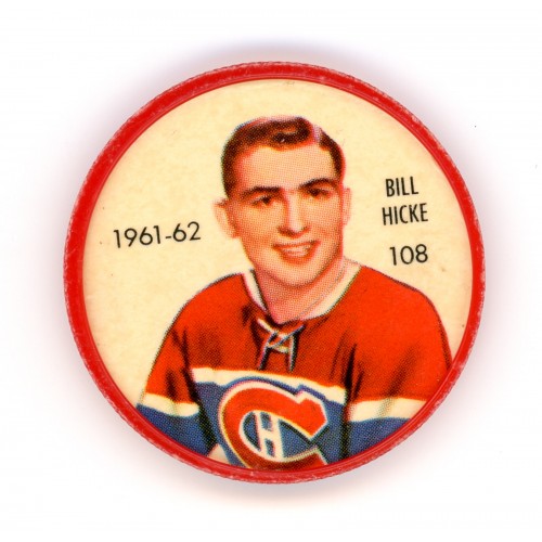1961-62 Shirriff / Salada Hockey Coin # 108 Bill Hicke