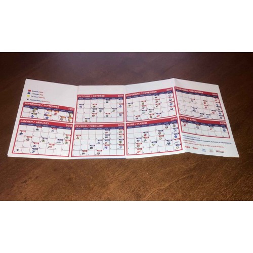 2017-18 Canadiens de Montréal Cédule de Poche