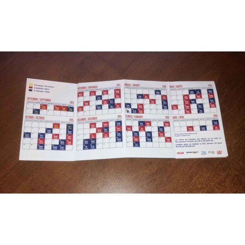 2015-16 Canadiens de Montréal Cédule de Poche (Andrei Markov)