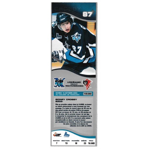 2004 Rimouski Oceanic Sidney Crosby Ticket