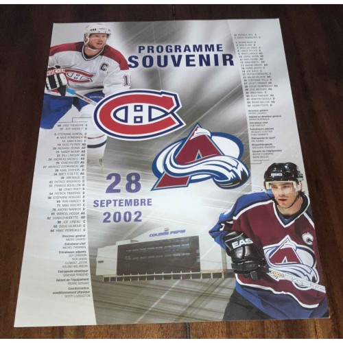 2002-03 Avalanche vs Canadiens Souvenir Program