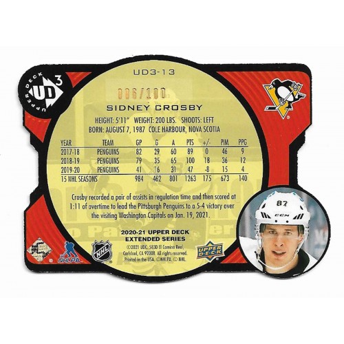 2020-21 Upper Deck Series 3 UD3 Gold # UD3-13 Sidney Crosby