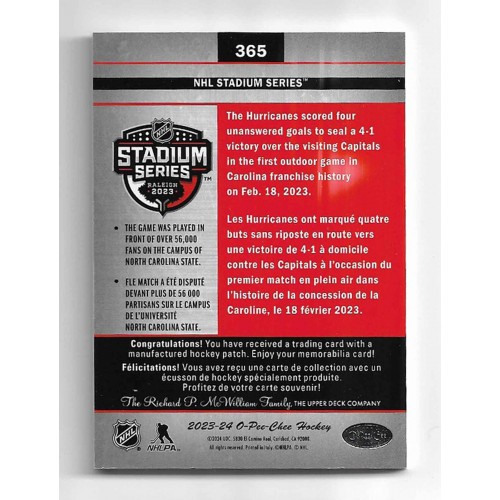 2023-24 O-Pee-Chee Logos Update Patches # 365 NHL Stadium Series