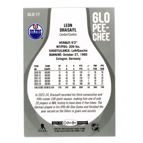 2024-25 O-Pee-Chee Glo Pee-Chee  # GLO-17 Leon Draisaitl