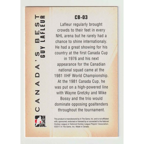 2010-11 ITG Decades Canada's Best # CB-03 Guy Lafleur