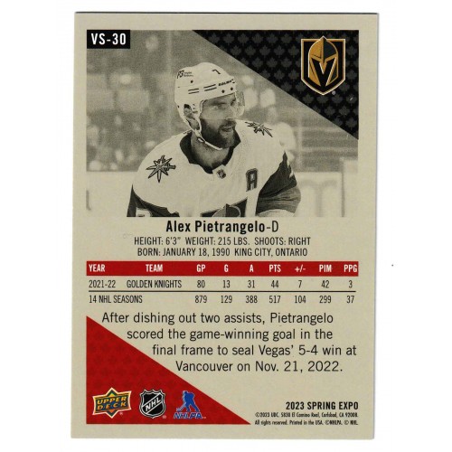 2023 Upper Deck Victory Stars Spring Expo # VS-30 Alex Pietrangelo