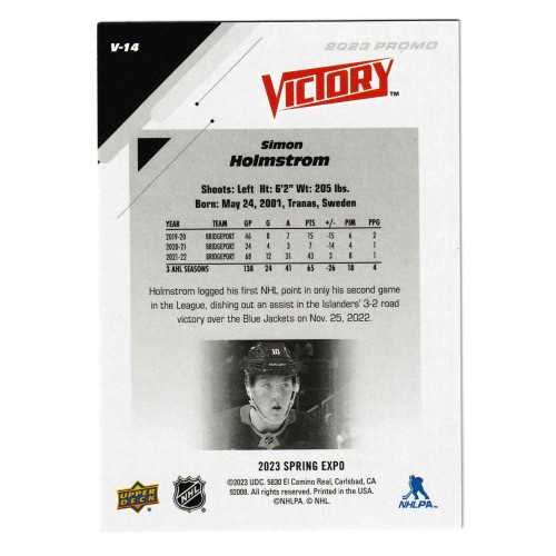 2023 Upper Deck Victory Spring Expo # V-14 Simon Holmstrom