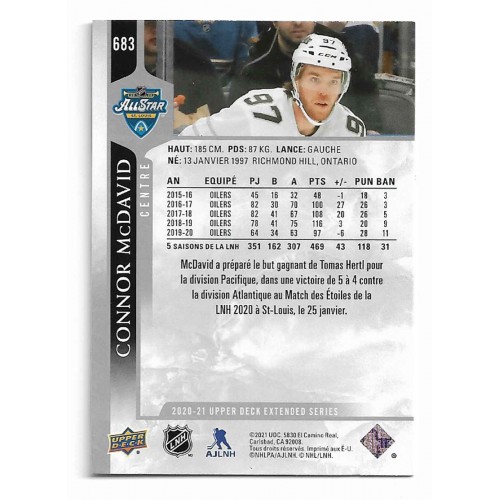 2020-21 Upper Deck Édition Française # 683 Connor McDavid