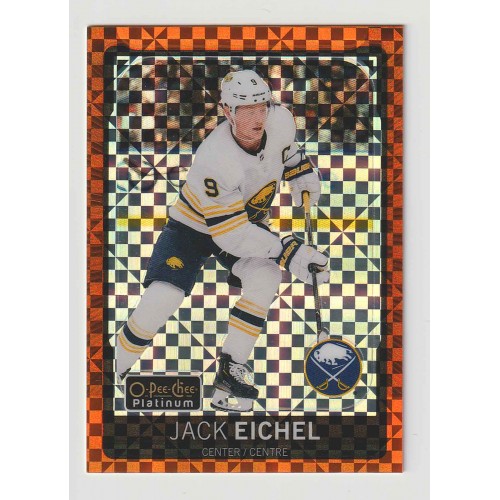 2021-22 O-Pee-Chee Platinum Preview Orange Checkers # P-JE Jack Eichel /15