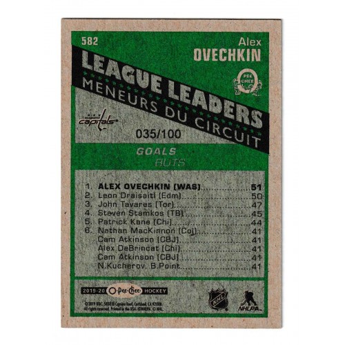 2019-20 O-Pee-Chee Retro Black # 582 Alex Ovechkin /100