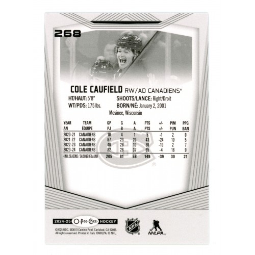 2024-25 O-Pee-Chee Image Variation # 268 Cole Caufield