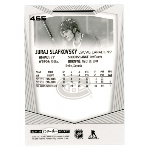 2024-25 O-Pee-Chee Image Variation # 465 Juraj Slafkovsky