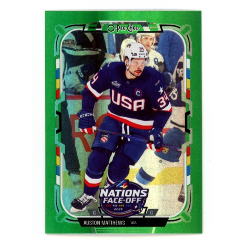 2025-26 O-Pee-Chee Rainbow Green # 508 Auston Matthews /33