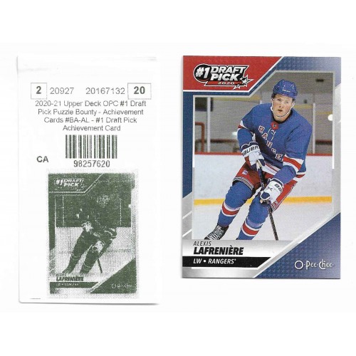 2020-21 O-Pee-Chee # 1 Draft Pick Bounty 2020 Alexis Lafreniere