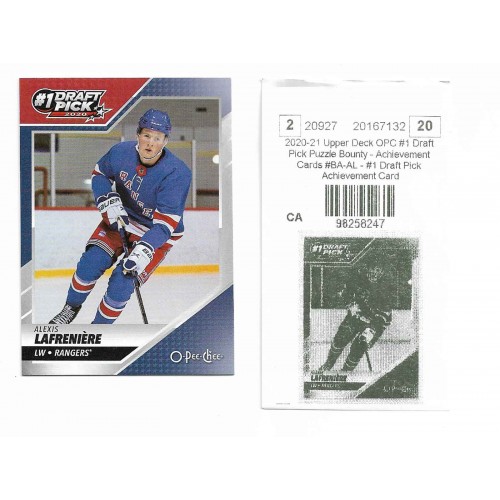 2020-21 O-Pee-Chee # 1 Draft Pick Bounty 2020 Alexis Lafreniere