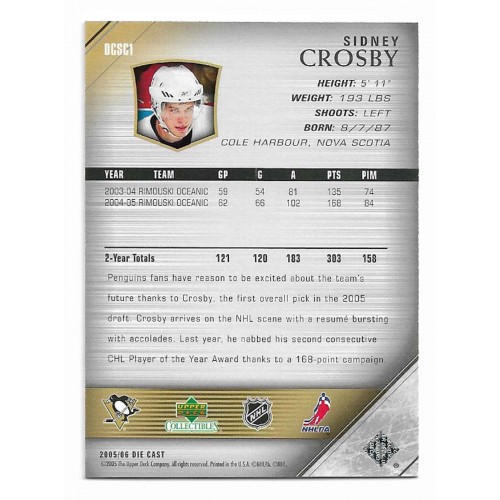 2005-06 Upper Deck Collectibles # DCSC1 Sidney Crosby RC