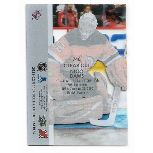 2021-22 Upper Deck Clear Cut # 748 Nico Daws RC