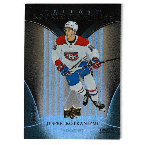 2018-19 Upper Deck Trilogy Rookie Premieres # 78 Jesperi Kotkaniemi RC /999
