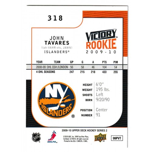2009-10 Upper Deck Victory # 318 John Tavares RC