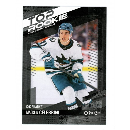 2024-25 O-Pee-Chee Top Rookie Bounty Award Black Border # BA-CE Macklin Celebrini RC /100