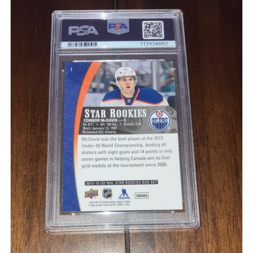 2015-16 Upper Deck NHL Star Rookies # 1 Connor McDavid  PSA 9