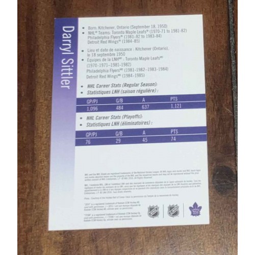 2016 Poste Canada Darryl Sittler Timbre