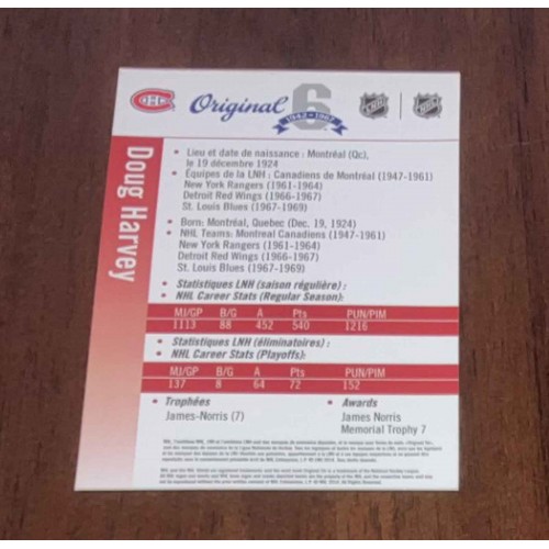 2014 Poste Canada Doug Harvey Timbre