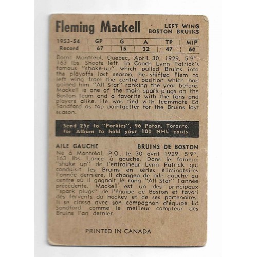 1954-55 Parkhurst # 50 Fleming Mackell