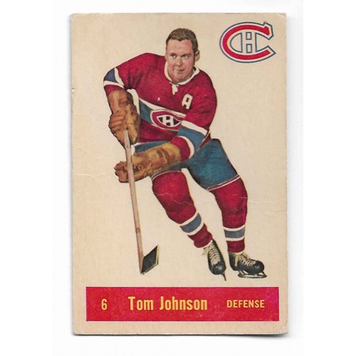 1957-58 Parkhurst Canadiens de Montréal # 6 Tom Johnson