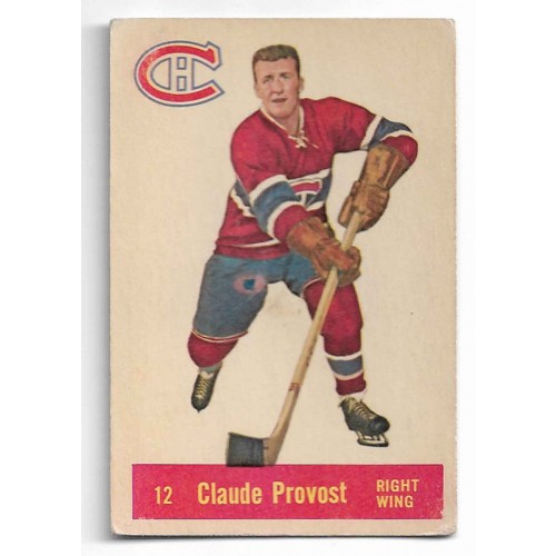 1957-58 Parkhurst Canadiens de Montréal # 12 Claude Provost RC