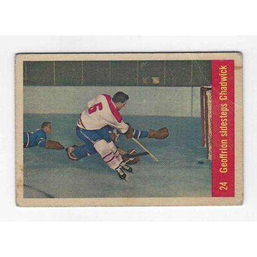 1957-58 Parkhurst Canadiens de Montréal # 24 Geoffrion Sidesteps Chadwick