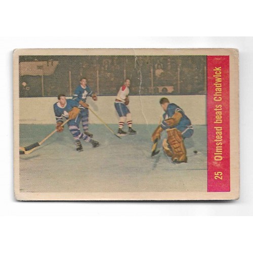 1957-58 Parkhurst Canadiens de Montréal # 25 Olmstead beat Chadwick