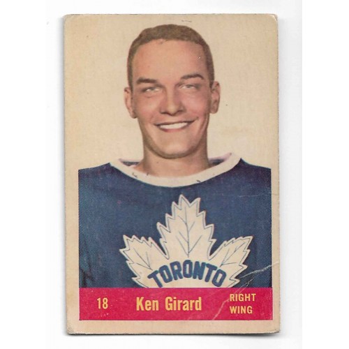 1957-58 Parkhurst Maple Leafs de Toronto # 18 Ken Girard