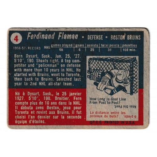 1957-58 Topps # 4 Fernie Flaman