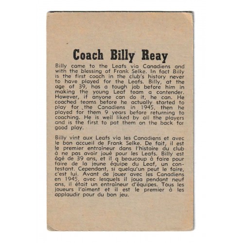 1958-59 Parkhurst # 25 Billy Reay