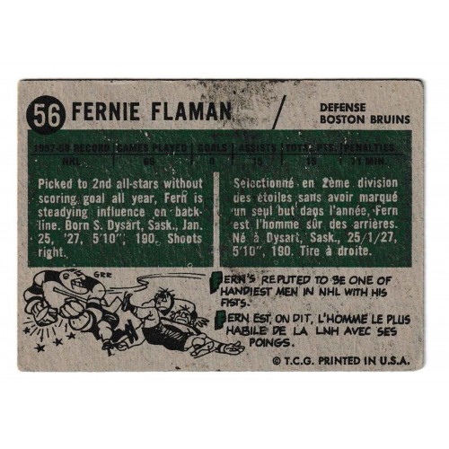 1958-59 Topps # 56 Fernie Flaman