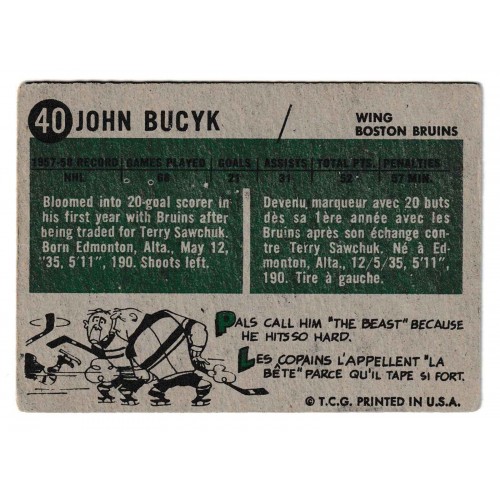 1958-59 Topps # 40 John Bucyk