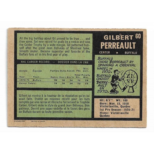 1971-72 O-Pee-Chee # 60 Gilbert Perreault