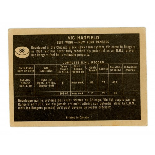 1967-68 Topps # 88 Vic Hadfield