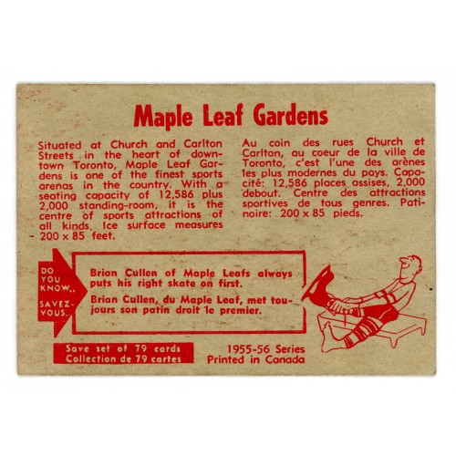 1955-56 Parkhurst # 79 Maple Leaf Gardens 1955-56 Parkhurst # 79 Maple Leaf Gardens