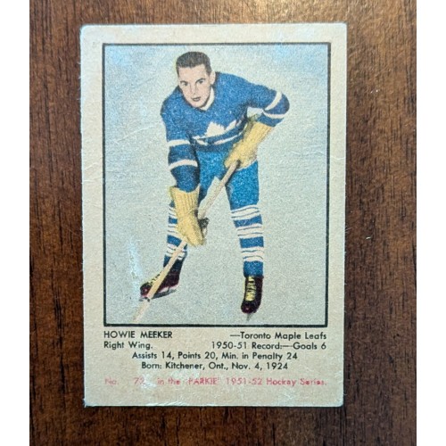 1951-52 Parkhurst # 72 Howie Meeker RC